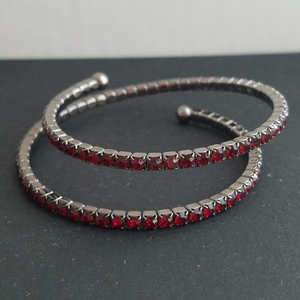 Ruby Red Rhinestone Bangle - Picture 12 of 12